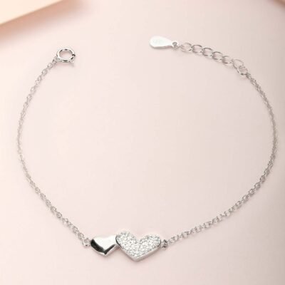 zavya beating hearts 925 silver bracelet
