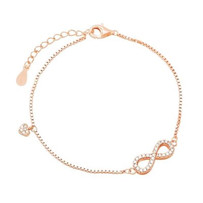 zavya rose gold minimal infinity 925 silver bracelet