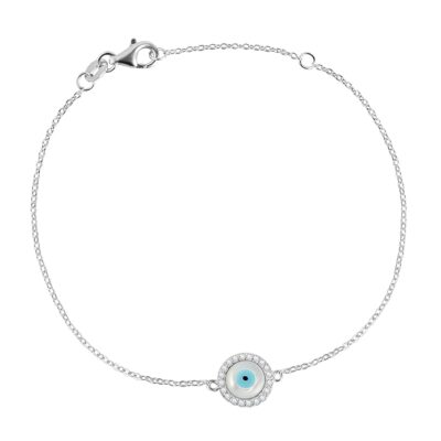 zavya turkish evil eye cubic zirconia 925 silver bracelet