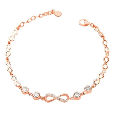 zavya infinity 925 silver bracelet in rose gold