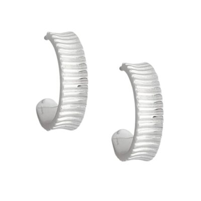 zavya contemporary half hoop rhodium plated earring