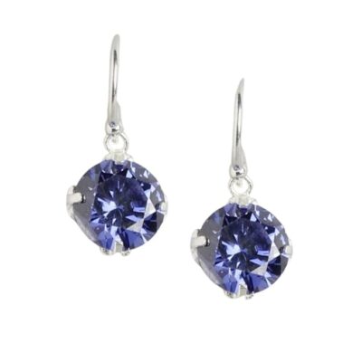 zavya dazzling dangle solitaire sterling silver drop earrings