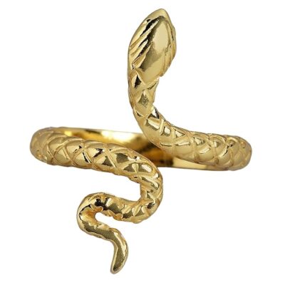 zavya golden serpentess: gold plated 925 sterling silver snake ring (adjustable)