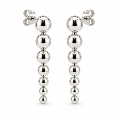 graduated pebble drop earrings in 925 sterling silver