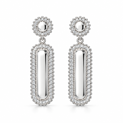 pear & oval zircon halo drop earrings in 925 sterling silver