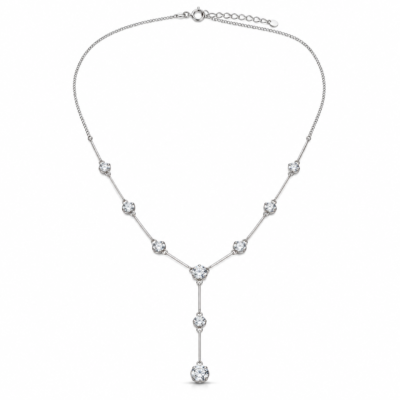 zircon y-drop necklace in 925 sterling silver