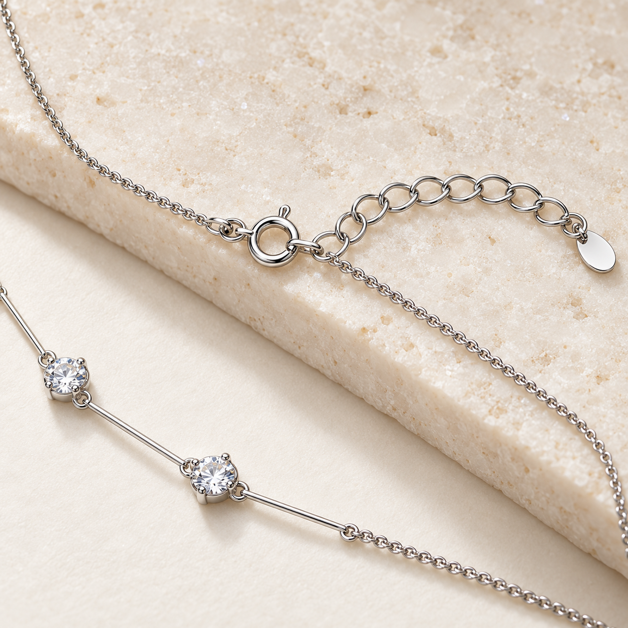 zircon y-drop necklace in 925 sterling silver