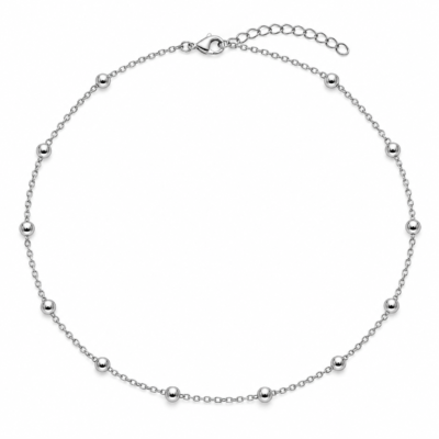 beaded station chain necklace in gold-plated 925 sterling silver