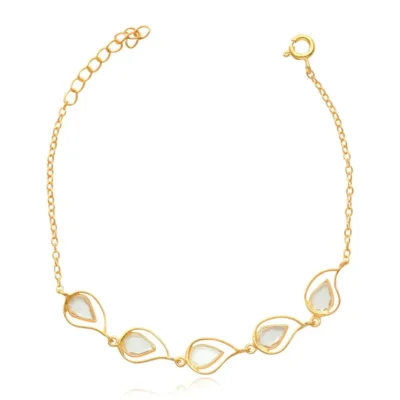 gold-plated zircon infinity 925 sterling silver bracelet