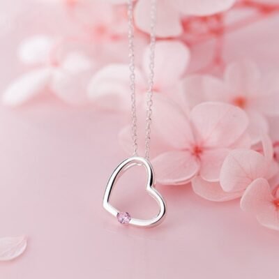 925 sterling silver heart pendant with chain