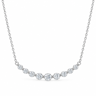 graduated nine-stone zircon necklace in 925 sterling silver