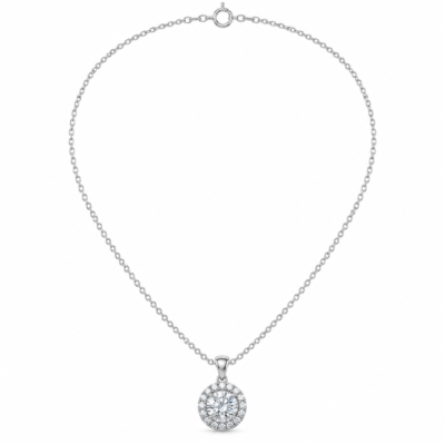 bezel-set round zircon solitaire necklace in 925 sterling silver