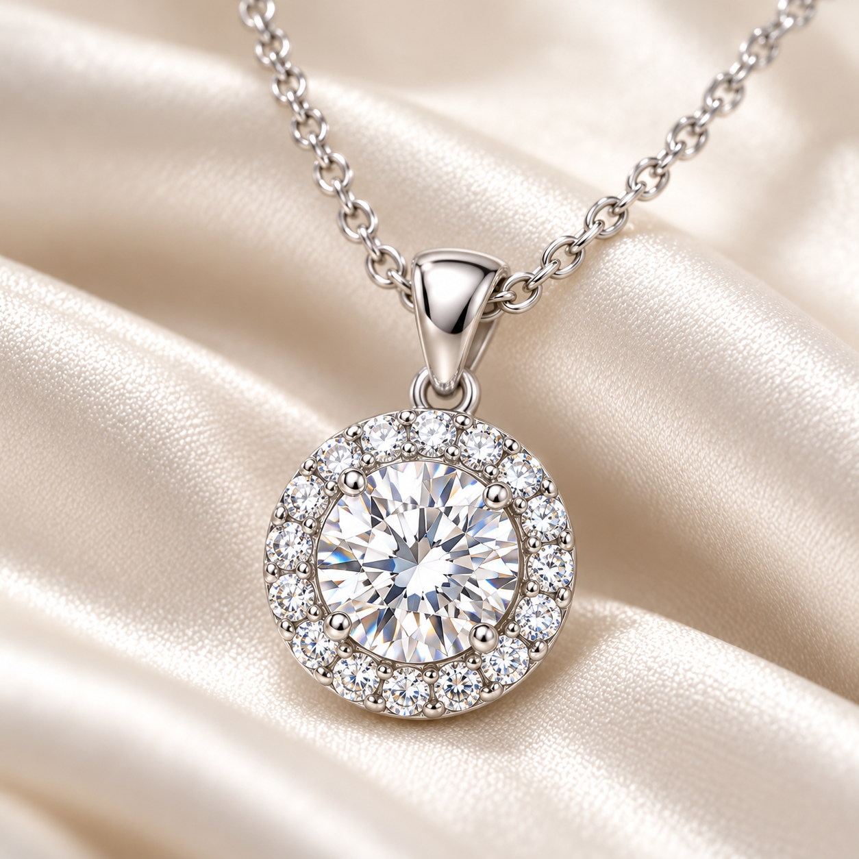 bezel-set round zircon solitaire necklace in 925 sterling silver