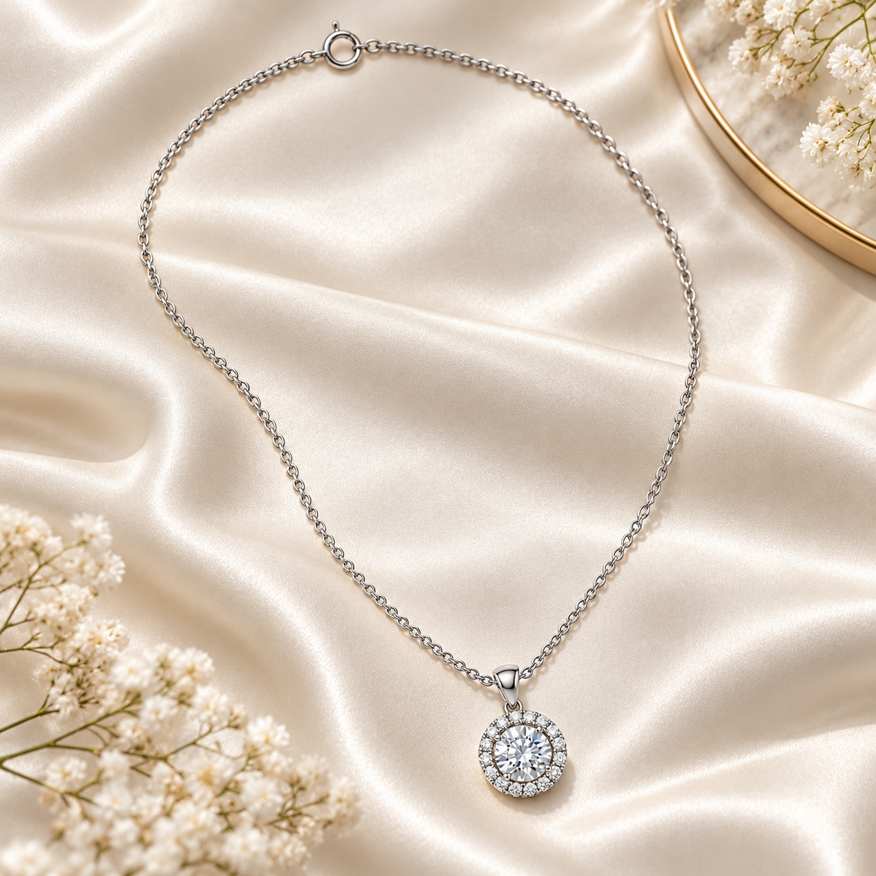 bezel-set round zircon solitaire necklace in 925 sterling silver